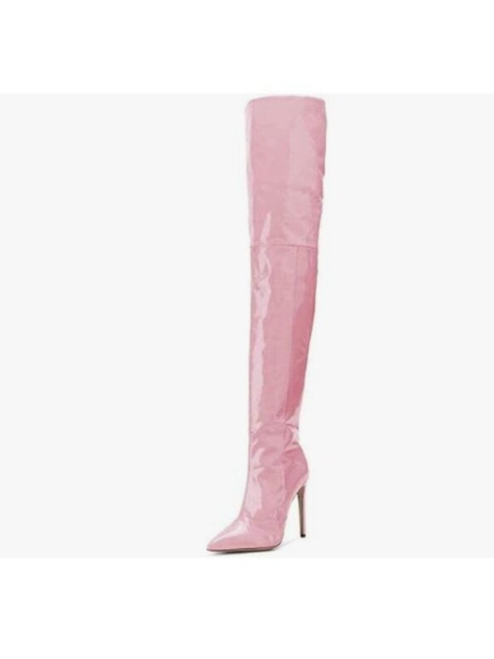 FSJ Women Fashion Pointed Toe Stiletto Heel Thigh High Over The Knee Boots Pink